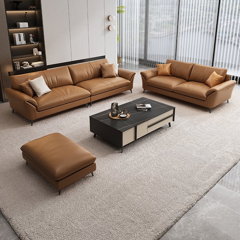 Italy Style Contemporary Leather Office Sofa Set Commercial Waiting Room Furniture for Living Room Hotel Bedroom School Use