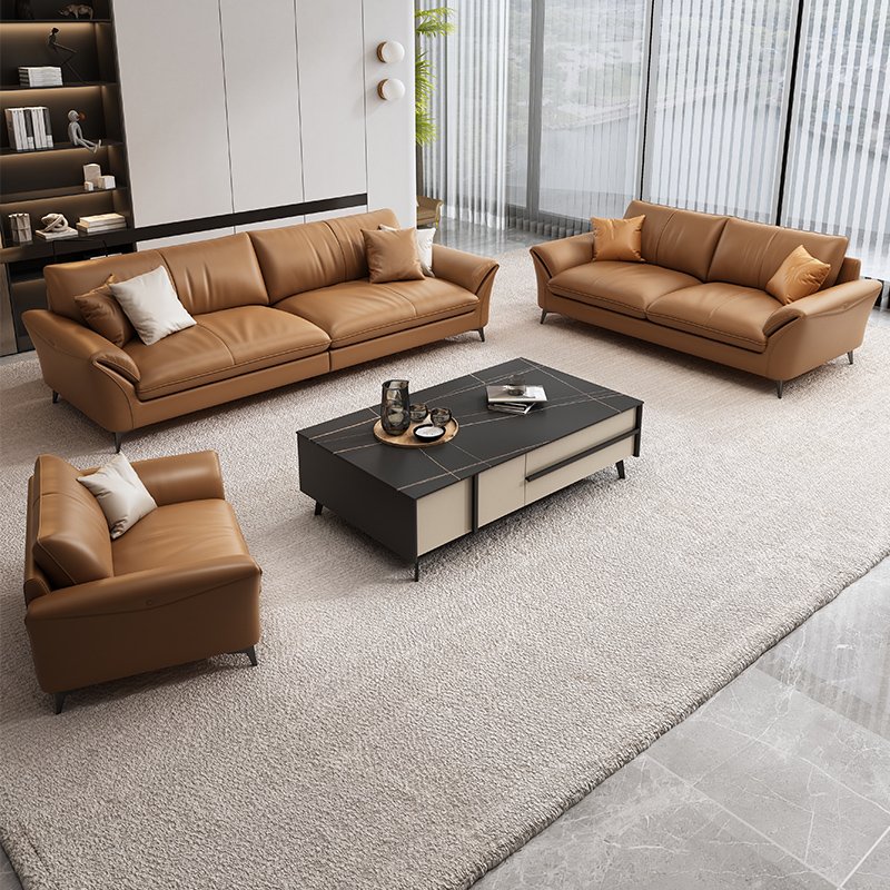 Italy Style Contemporary Leather Office Sofa Set Commercial Waiting Room Furniture for Living Room Hotel Bedroom School Use