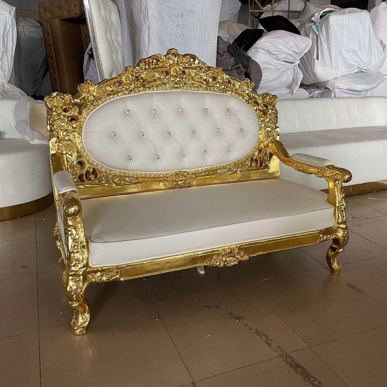 Bride And Groom New Love Seat Luxury Wedding Gold Throne King Sofa