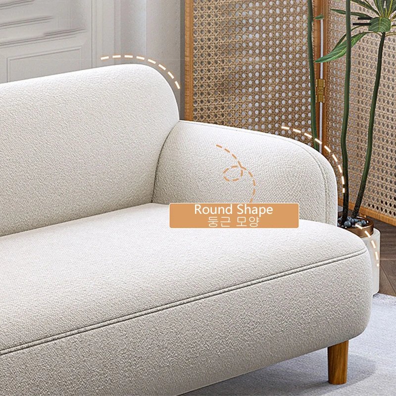 Linen Fabric Velvet Sofa Furniture Living Room with 2 Seater, Modern Nordic Office Sofa Couch