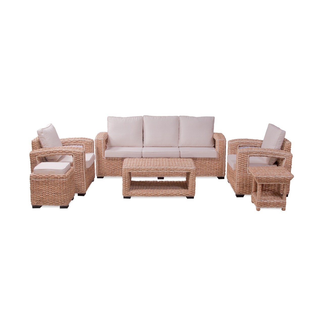Indonesia High Quality Elegant Style Sofas Wicker Rattan Living Furniture Sofa Sets Modern Design 3 Seater in Natural Color