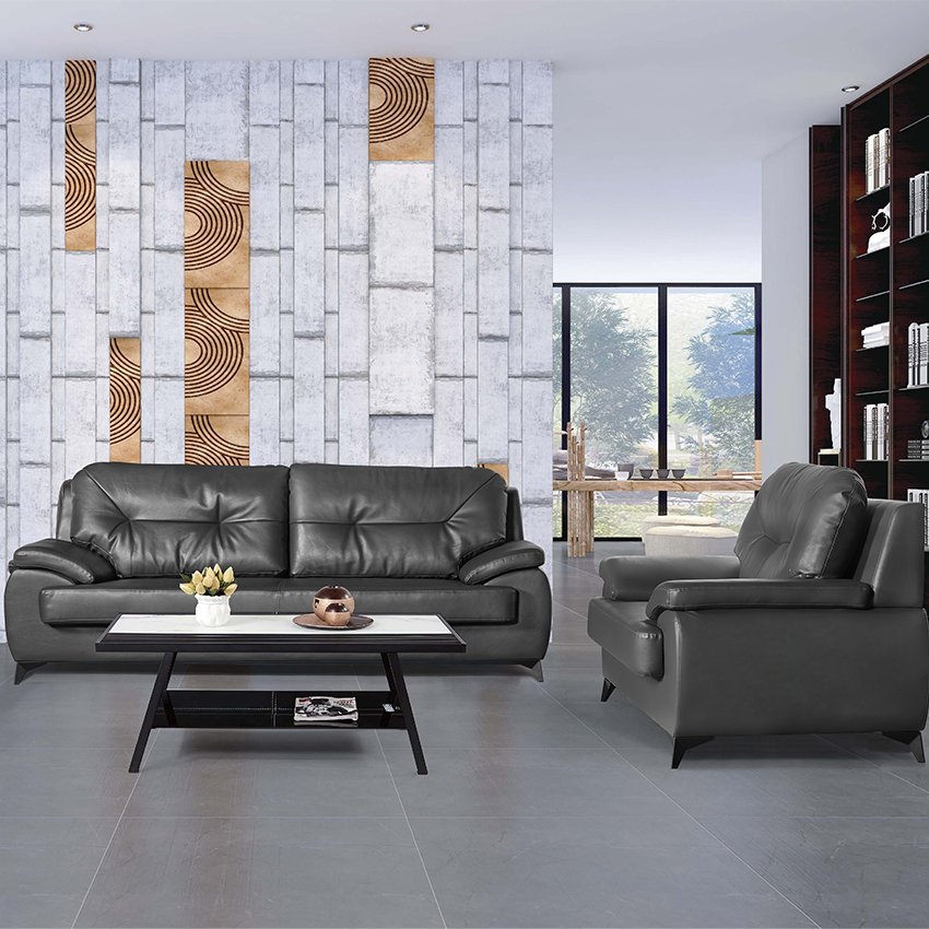 SAGELY Wholesale Sofa Furniture Cheap Modern Black Leather Executive Office Sofa Living Room Sofa Set