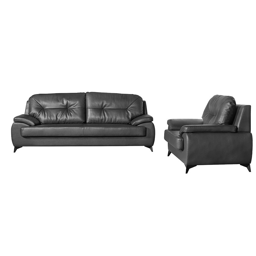 SAGELY Wholesale Sofa Furniture Cheap Modern Black Leather Executive Office Sofa Living Room Sofa Set
