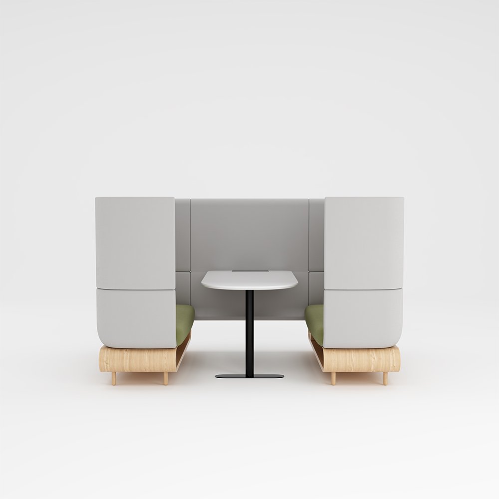 Modern High Back Privacy Office Single Booth Seating Meeting Sofa With Writing Tablet Commercial Office Sofa For Public Area
