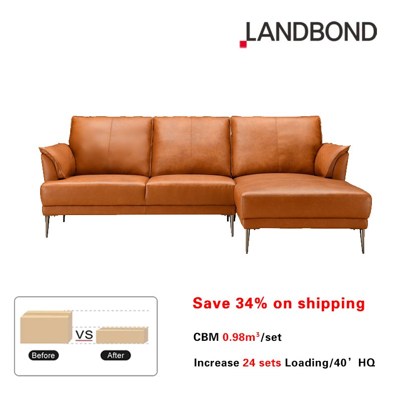 BEST SELL Natural leather sofa L shape Corner moder Couch sofa lounge living room sectional sofa set furniture