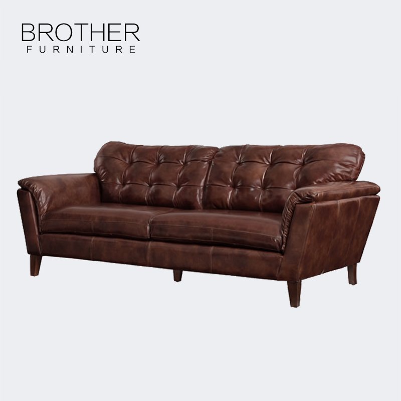 Luxury furniture germany style brown relax 3 seat leather sofa living room furniture sectional sofa