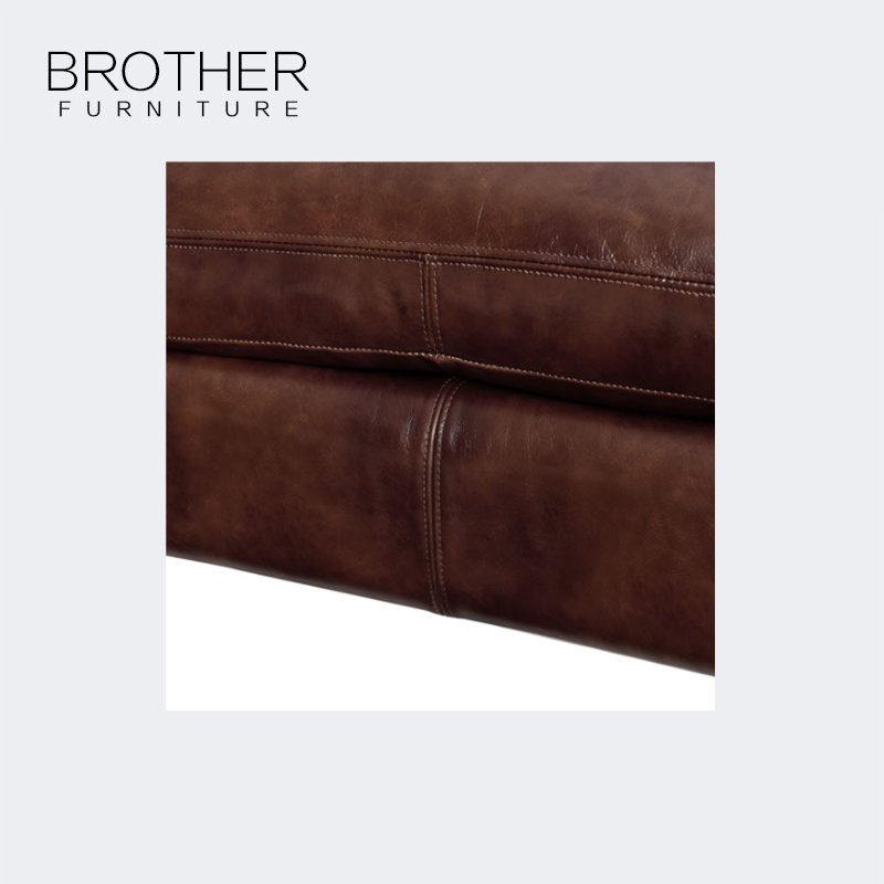 Luxury furniture germany style brown relax 3 seat leather sofa living room furniture sectional sofa