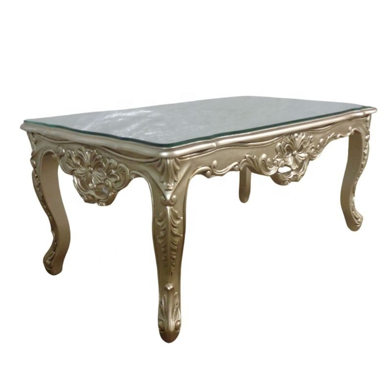 Baroque Sofa Set French Style Living Room Sofa Set Solid Wood Coffee Table and Sofa for Antique Living Room Furniture and Hotel