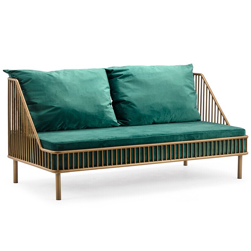 Nordic Colorful Minimalist Modern Iron Metal Golden Foot Restaurant Booth Sofa