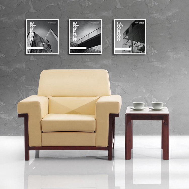 KL-S017 kaln office furniture modern OEM product customized leather material office sofa green material reception/waiting room