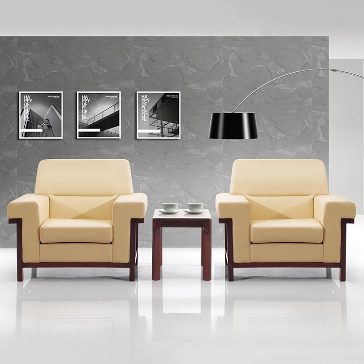 KL-S017 kaln office furniture modern OEM product customized leather material office sofa green material reception/waiting room