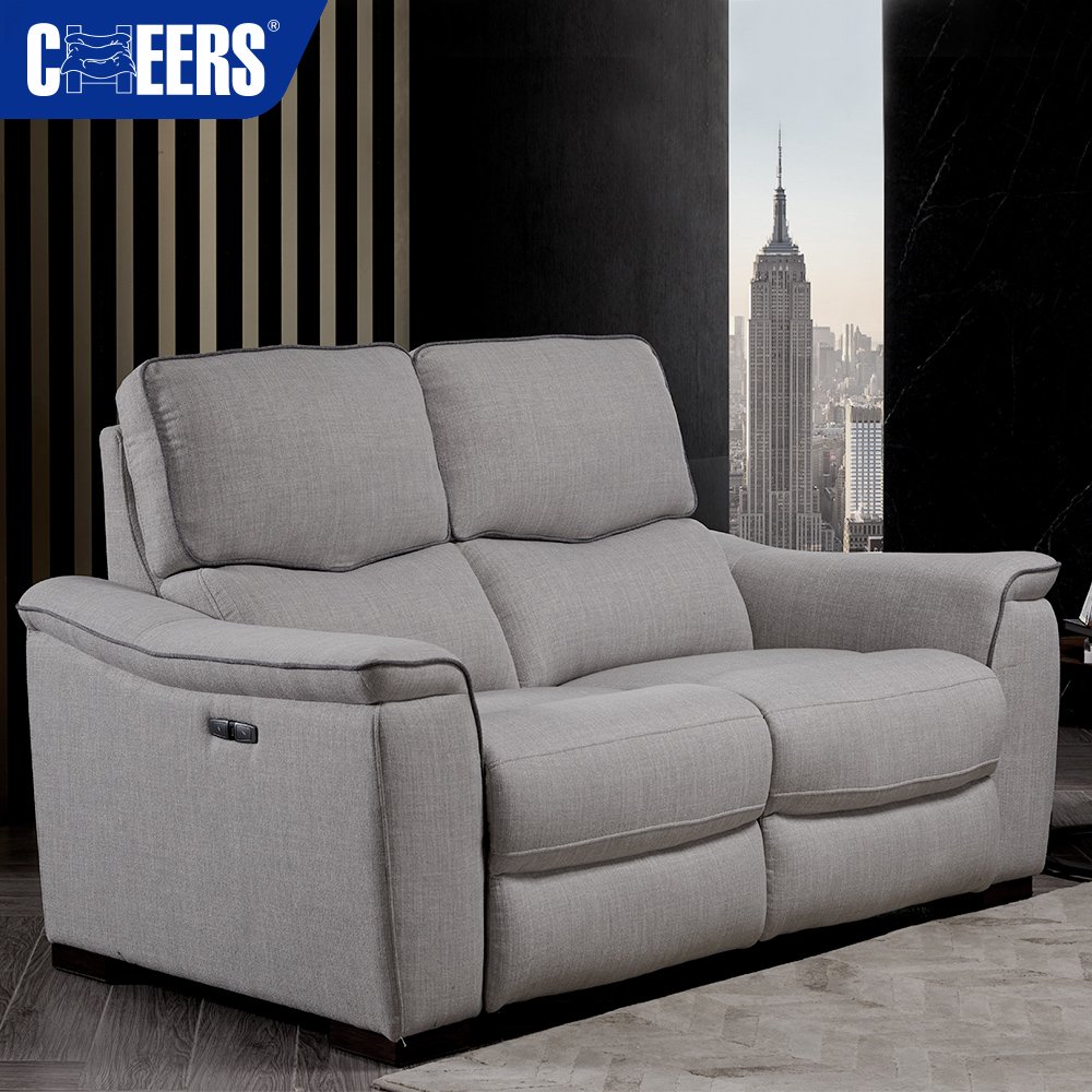 MANWAH CHEERS Euro Skin-friendly Fabric Upholstered Power Reclining Living Room Sofa 3+2+1 Sofa Set for Living Room