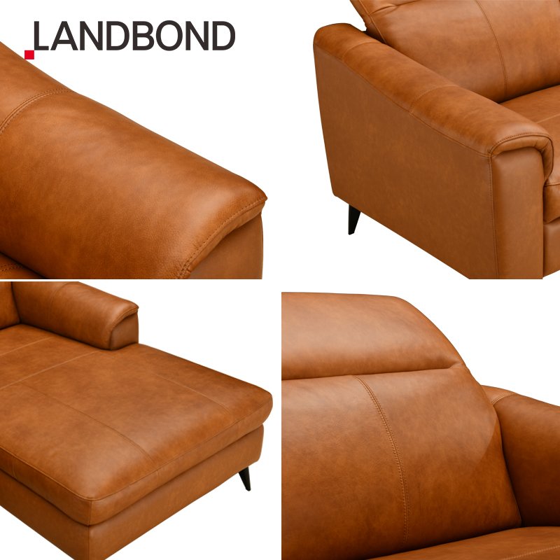 LANDBOND Genuine Leather Sofa Luxury Couches Sofa Set Sectional Modern Sofa Living Room L Shape Couch for villa and hotel