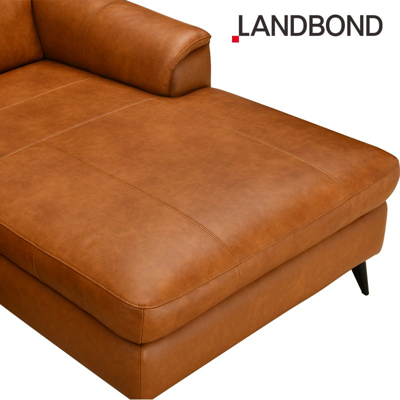 LANDBOND Genuine Leather Sofa Luxury Couches Sofa Set Sectional Modern Sofa Living Room L Shape Couch for villa and hotel