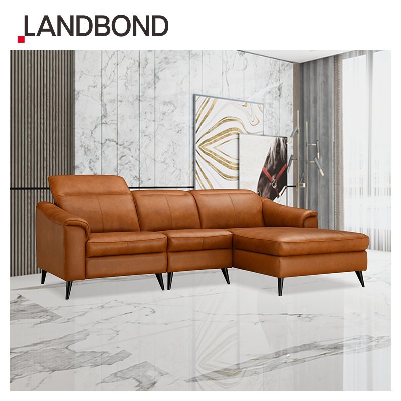 LANDBOND Genuine Leather Sofa Luxury Couches Sofa Set Sectional Modern Sofa Living Room L Shape Couch for villa and hotel