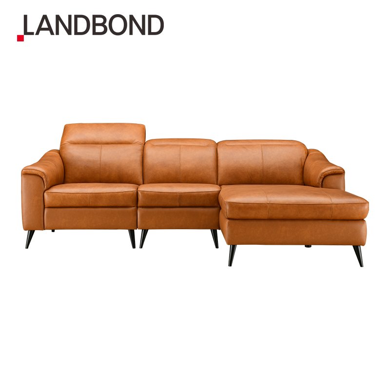 LANDBOND Genuine Leather Sofa Luxury Couches Sofa Set Sectional Modern Sofa Living Room L Shape Couch for villa and hotel