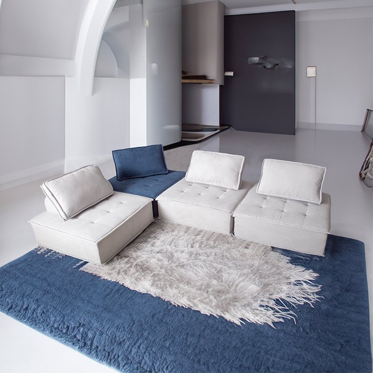 Modern Design White Cotton Linen Factory Direct Selling Modular Sectional Sofa Free Combination For Apartment Living Room