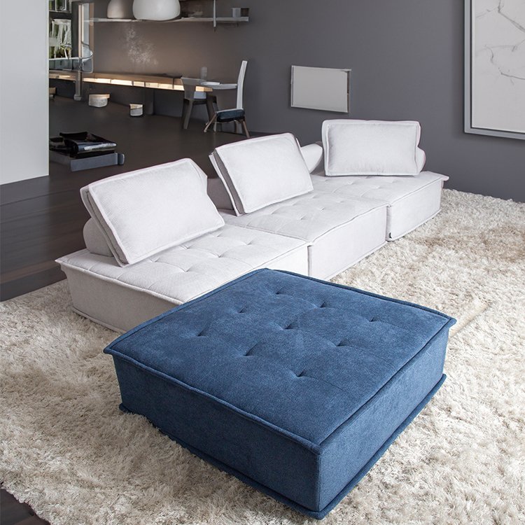 Modern Design White Cotton Linen Factory Direct Selling Modular Sectional Sofa Free Combination For Apartment Living Room