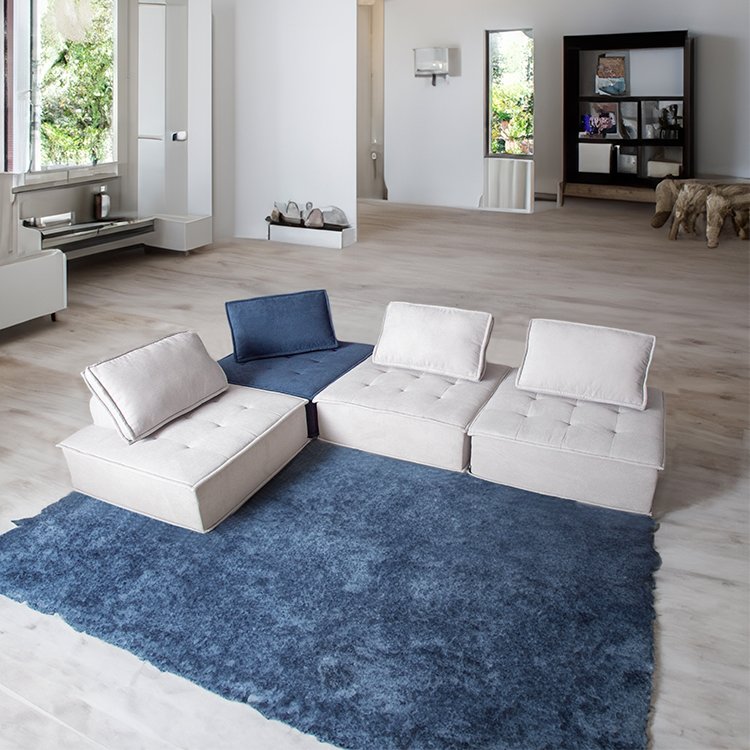 Modern Design White Cotton Linen Factory Direct Selling Modular Sectional Sofa Free Combination For Apartment Living Room