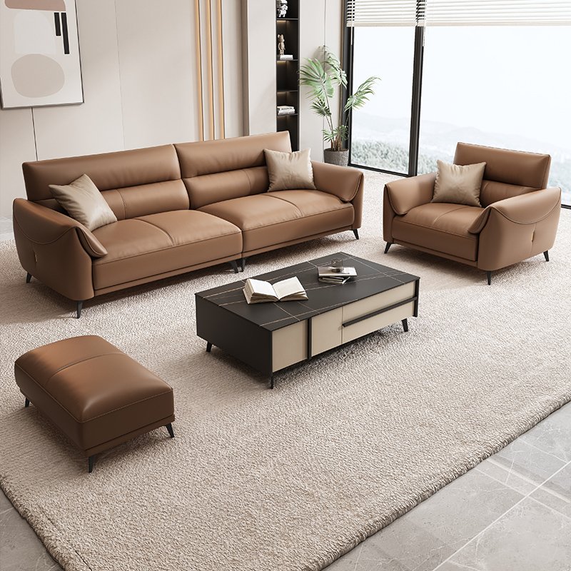 Office Sofa Simplified Modern Nordic Leisure Combination Reception Business Reception Three Person Office Leather Sofa