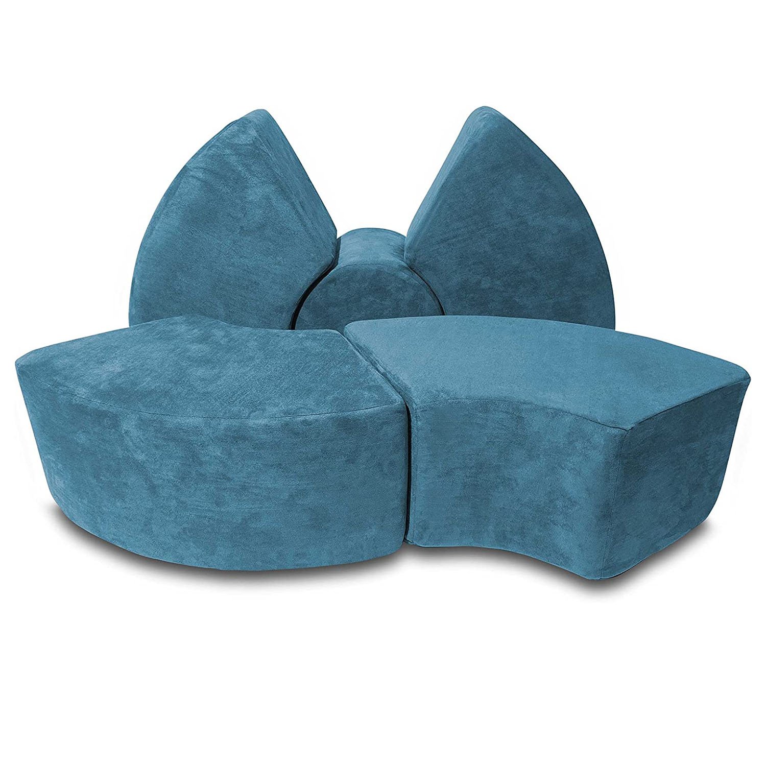 2024 New Design 5 Piece Soft Furniture Play Set Modular Microsuede Foam Play Circle Bench and Table for Creative Kids