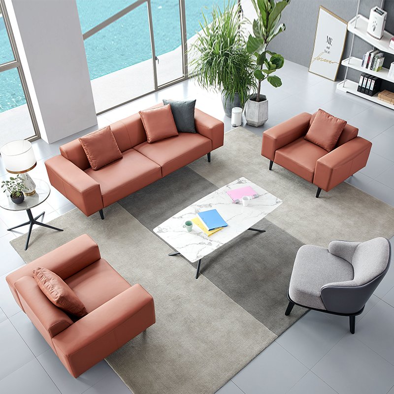 High Quality Office Furniture Modern Comfortable and Beautiful Office Sofa Sectional Sofa 1 Set European Style Wooden 3-5 Years