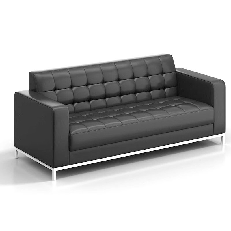 Modern Leather Office Sofa Coffee Table Combination Reception Single And Double Seats Large And Small Meeting Room Sofa