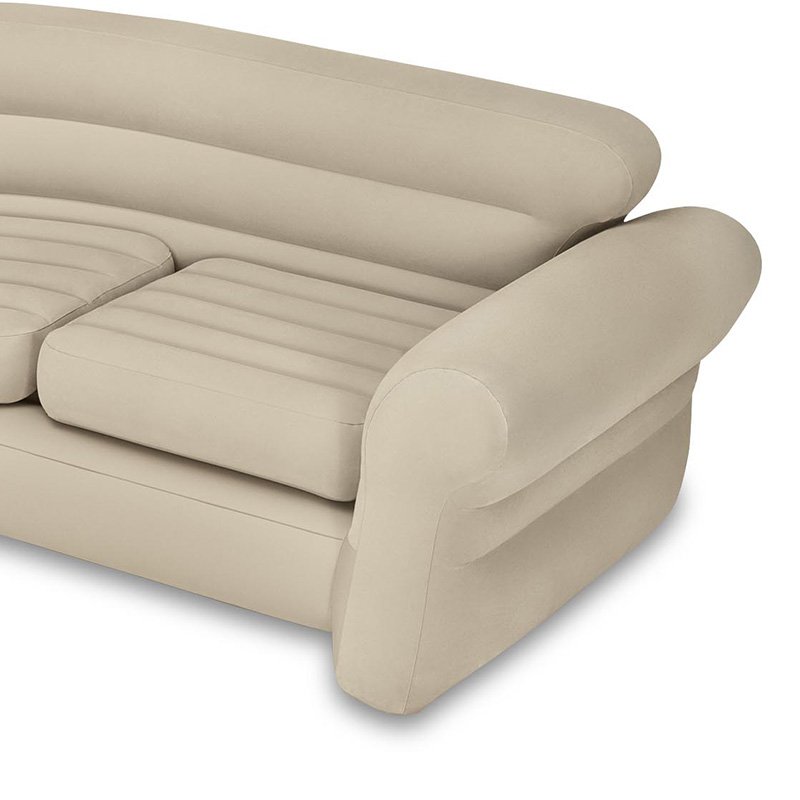 Intex 68575 Plush Velvet Surface Outdoor Indoor Home Portable Inflatable Furniture Sofa Inflatable Corner Sofa