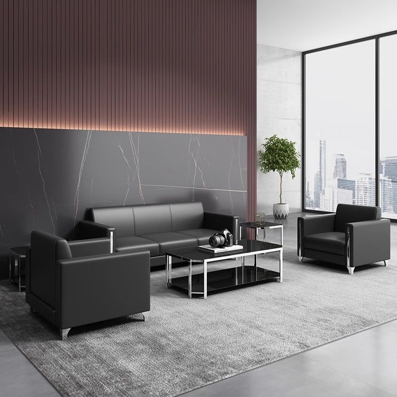 Office Sofa Simple Modern Reception Room Business Fair Guest Area Office Sofa Coffee Table Combination Set