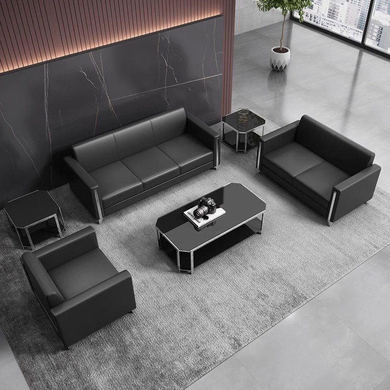 Office Sofa Simple Modern Reception Room Business Fair Guest Area Office Sofa Coffee Table Combination Set