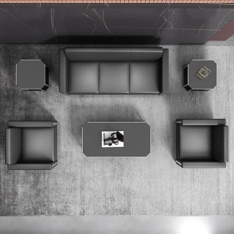 Office Sofa Simple Modern Reception Room Business Fair Guest Area Office Sofa Coffee Table Combination Set