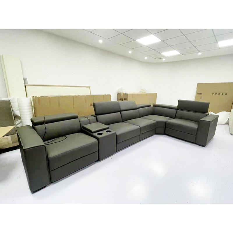 Leather Sectional Sofa Recliner Living Room Sofa Reclinable Modern Luxury Electric Reclining Theatre Sofa Set