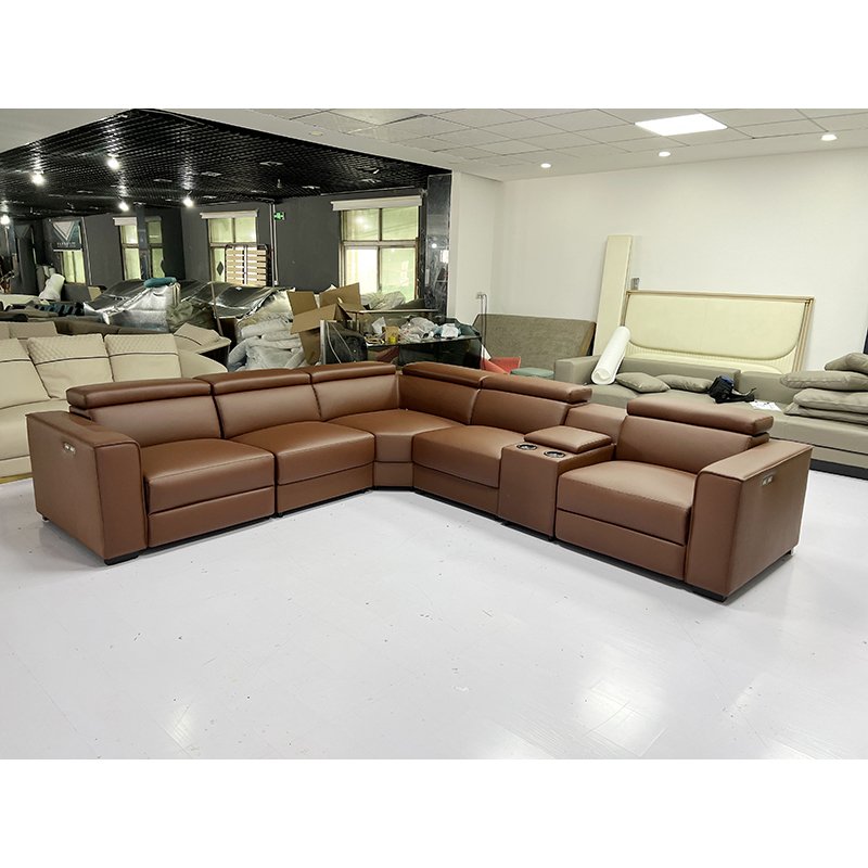 Leather Sectional Sofa Recliner Living Room Sofa Reclinable Modern Luxury Electric Reclining Theatre Sofa Set