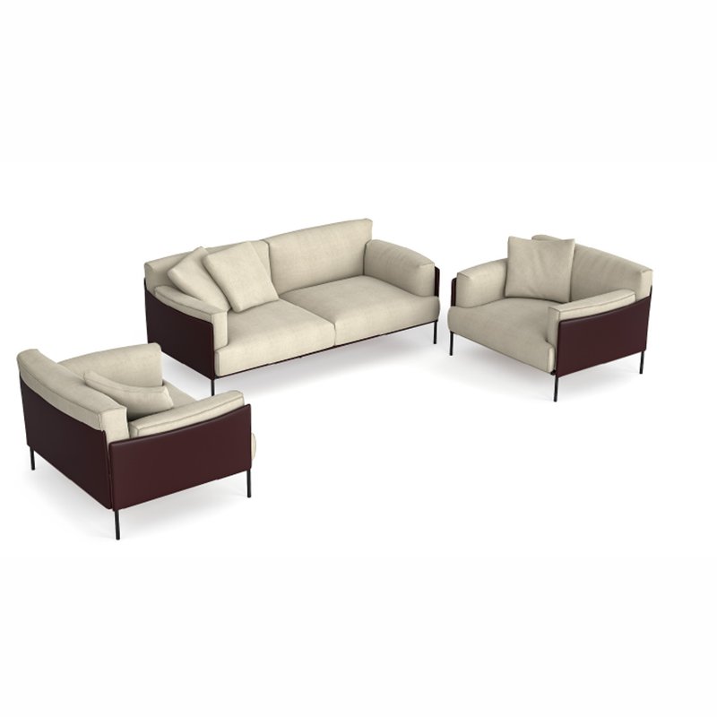 Modern 1+1+3 beige contracted Home furniture sofa cheap hot sale new style beautiful leather office sofa