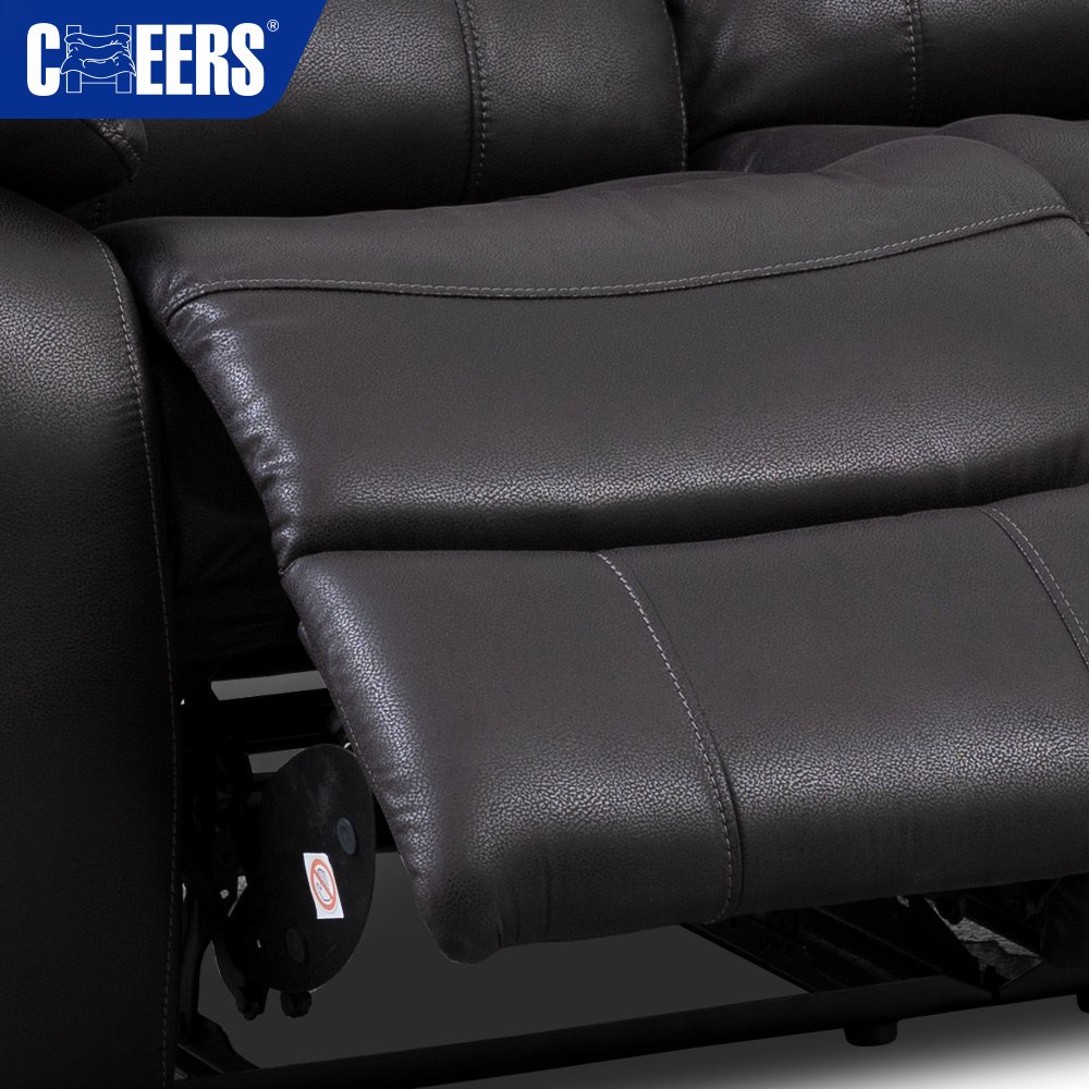 MANWAH CHEERS high end furniture living room sofa set modern luxury black leather recliner sofa set