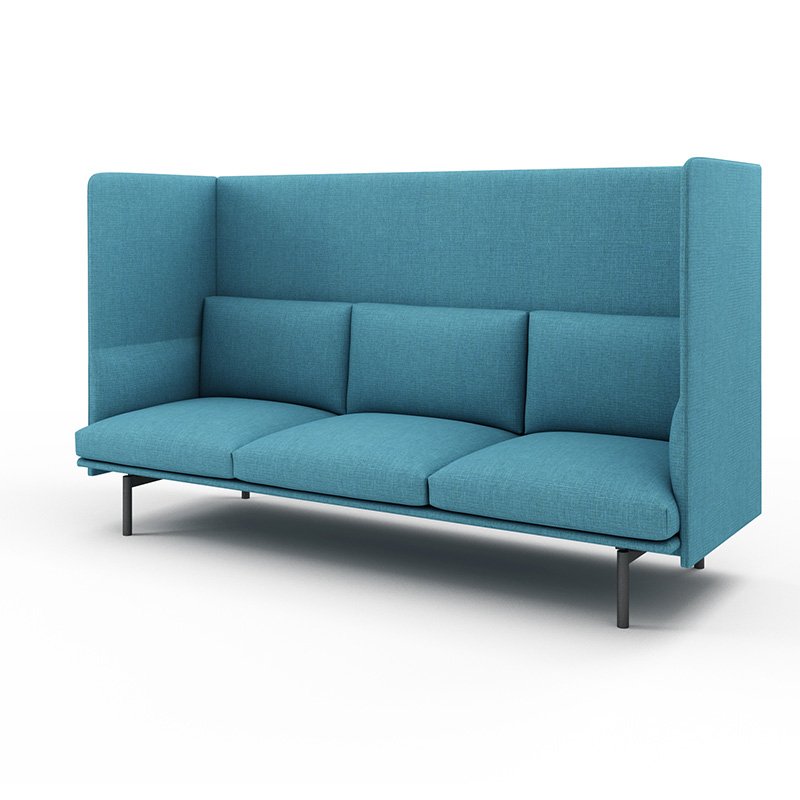 High End Privacy Meeting Sofa Pod Fabric Modern Design High Partition Back Office Sofa With Bookshelf