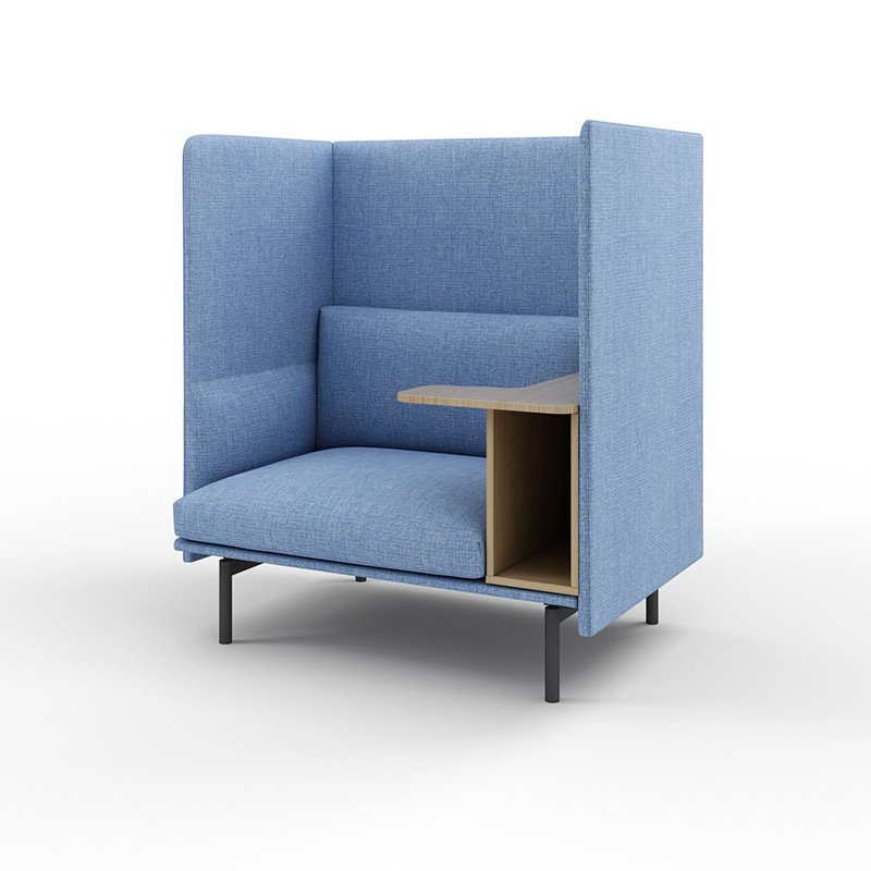 High End Privacy Meeting Sofa Pod Fabric Modern Design High Partition Back Office Sofa With Bookshelf