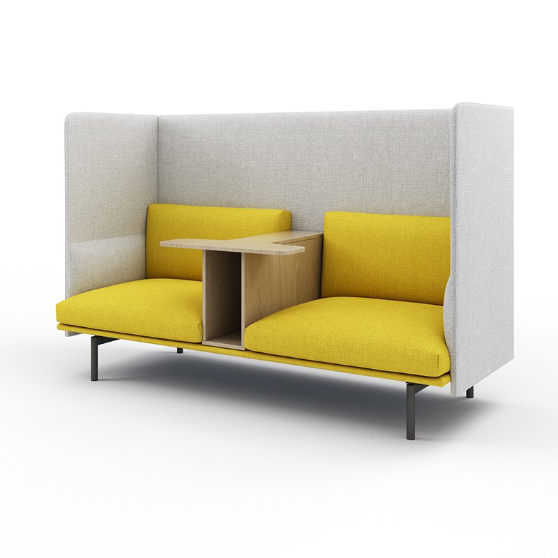 High End Privacy Meeting Sofa Pod Fabric Modern Design High Partition Back Office Sofa With Bookshelf
