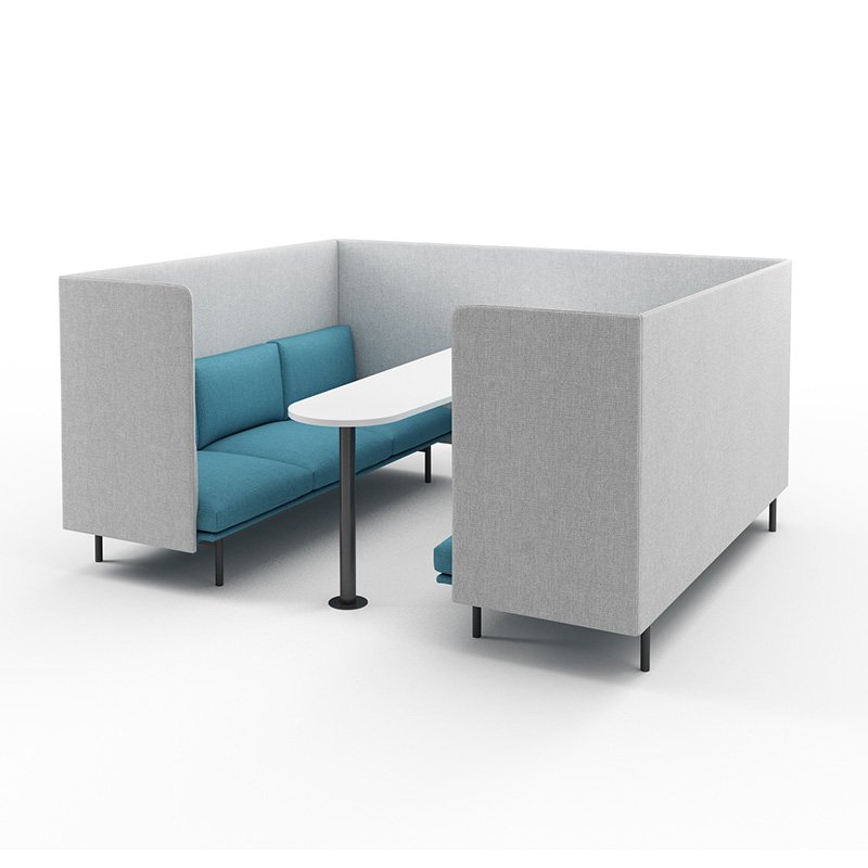 High End Privacy Meeting Sofa Pod Fabric Modern Design High Partition Back Office Sofa With Bookshelf
