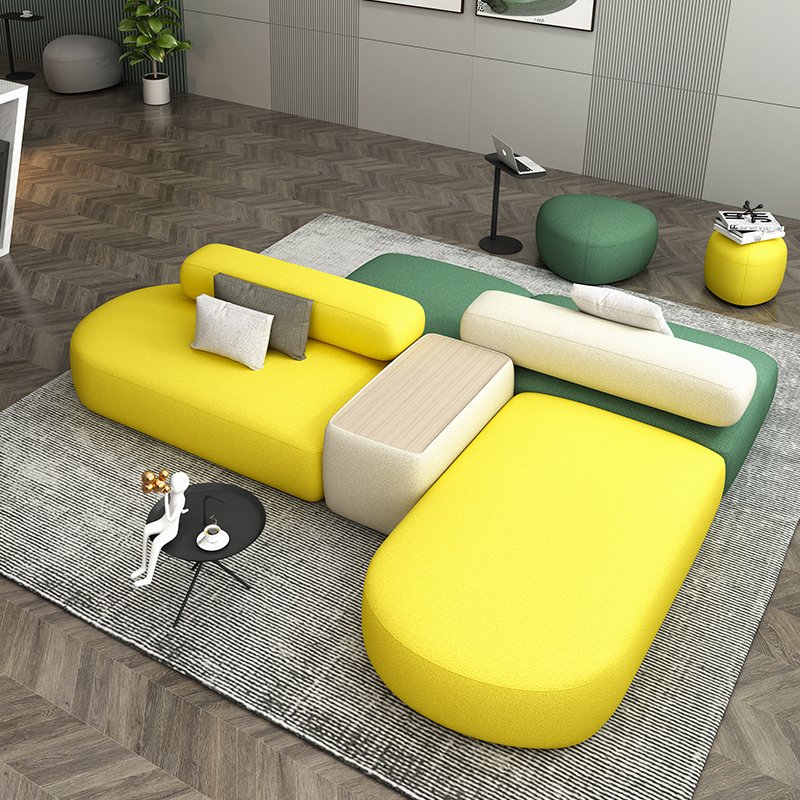 Modern Public Area Lounge Fabric Furniture Combination Reception Modular Sectional Office Sofa Set