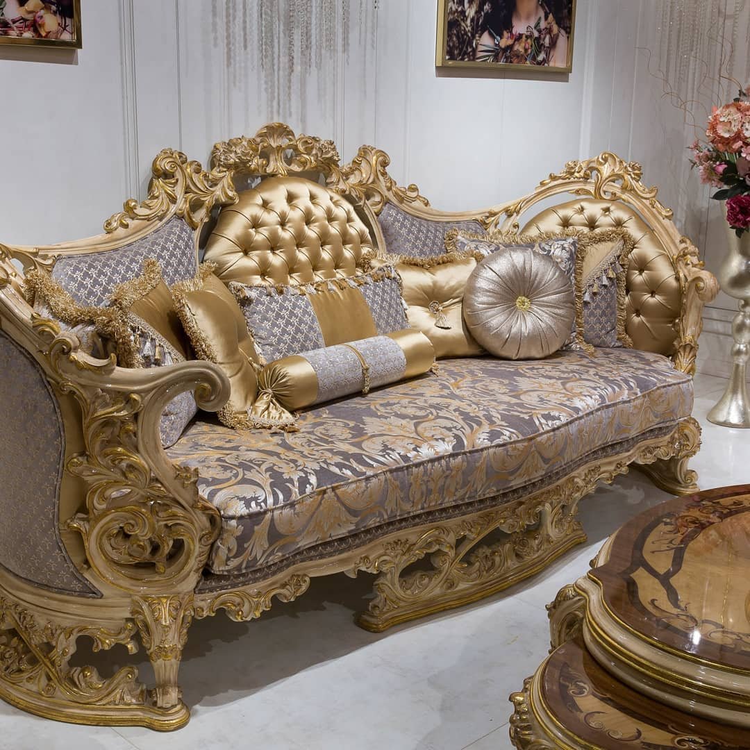 luxury furniture set living room sofa, wooden dubai sofa set furniture price Royal sofa set furniture