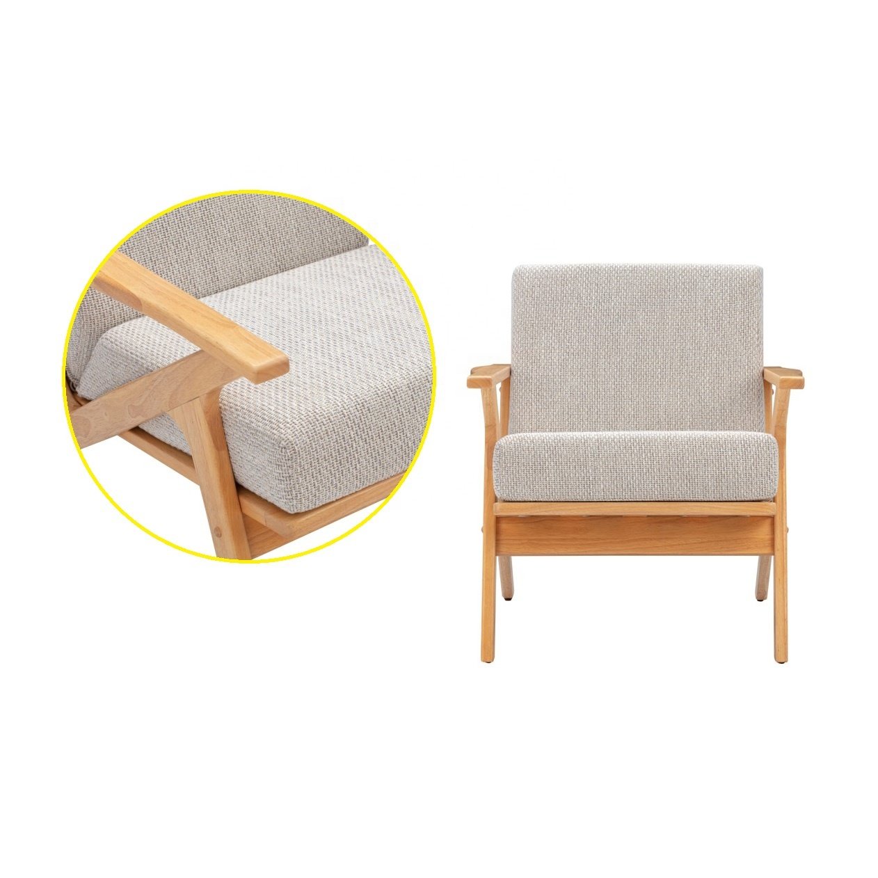 High Quality and Classical Luxury Solid Wooden Sofa One Seat Sectional Furniture for Home and Hotel Made in VietNam