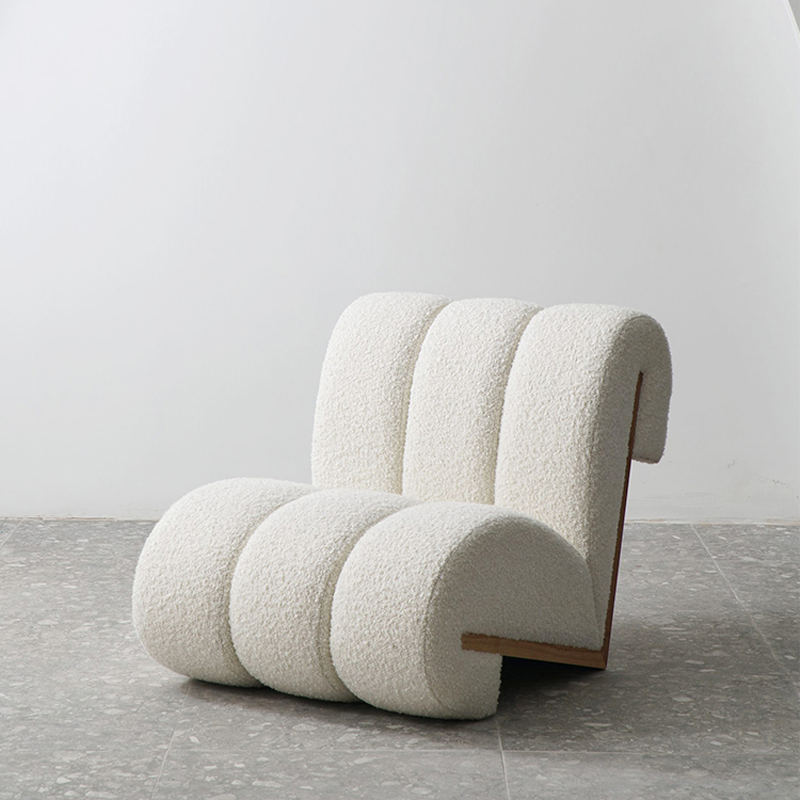 Minimalist Custom Lambswool Sofa Chair Modern Living Room Comfortable Lounge Leisure Chair