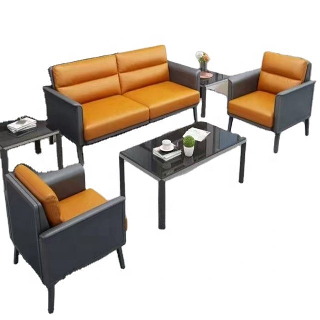 Hot sale executive office sofa 1+1+3 office furniture sofa leather cushions sofa set