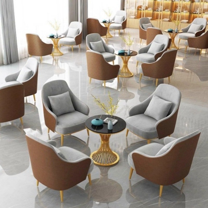 Premium Wooden Frame Sofa Set Furniture for Hotel Reception Areas Beauty Salons and Balconies High Resilience Sponge