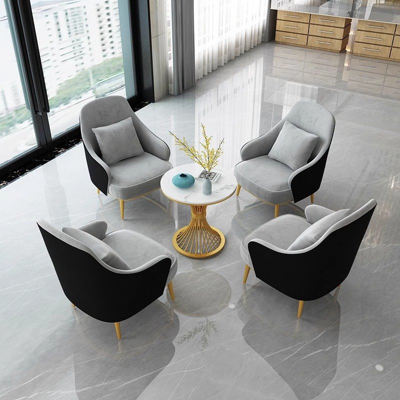 Premium Wooden Frame Sofa Set Furniture for Hotel Reception Areas Beauty Salons and Balconies High Resilience Sponge