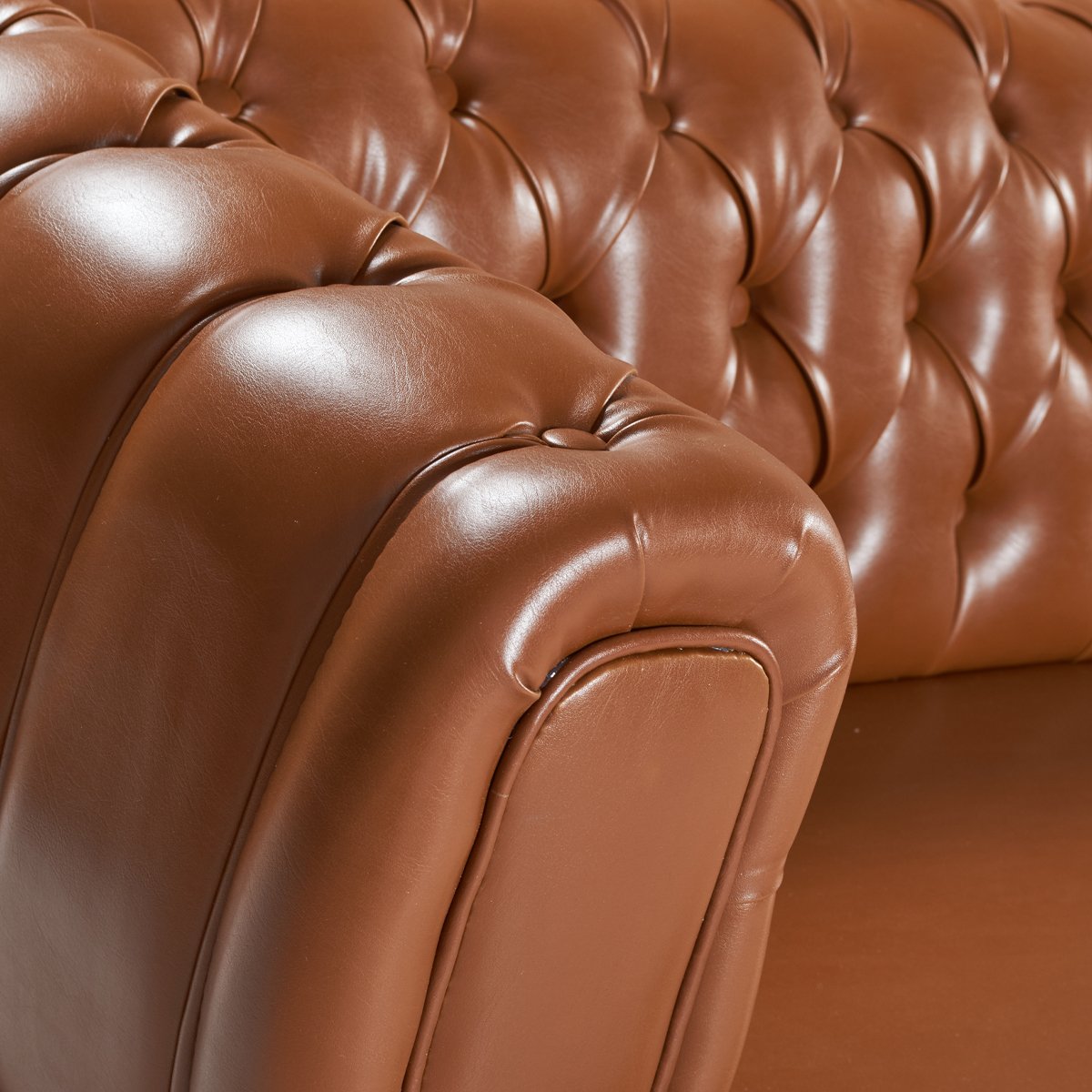 Chesterfield Genuine brown Leather Sofa Modern Couches Elegance Comfort Leather Office Sofa Design Office Turkish Wholesale