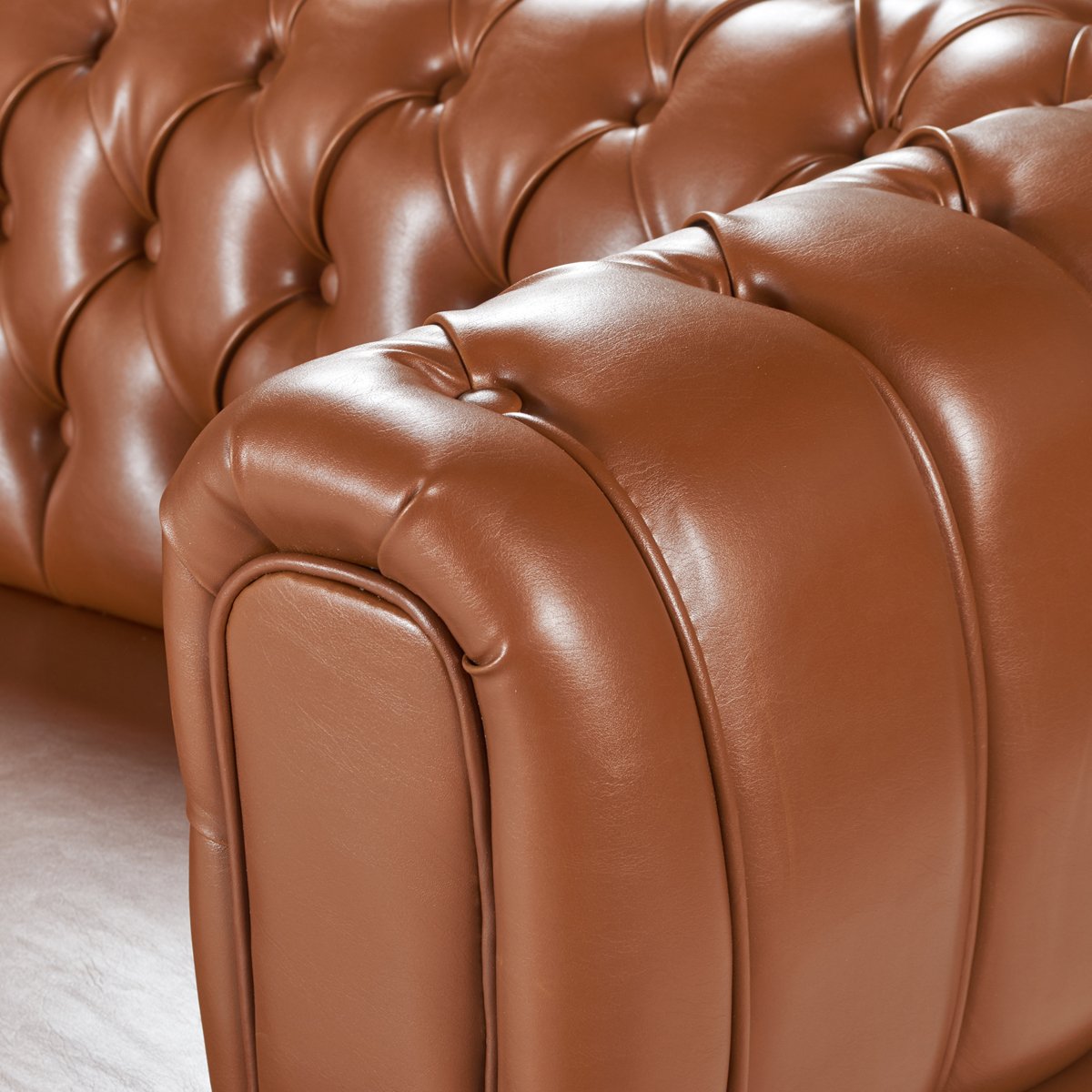 Chesterfield Genuine brown Leather Sofa Modern Couches Elegance Comfort Leather Office Sofa Design Office Turkish Wholesale