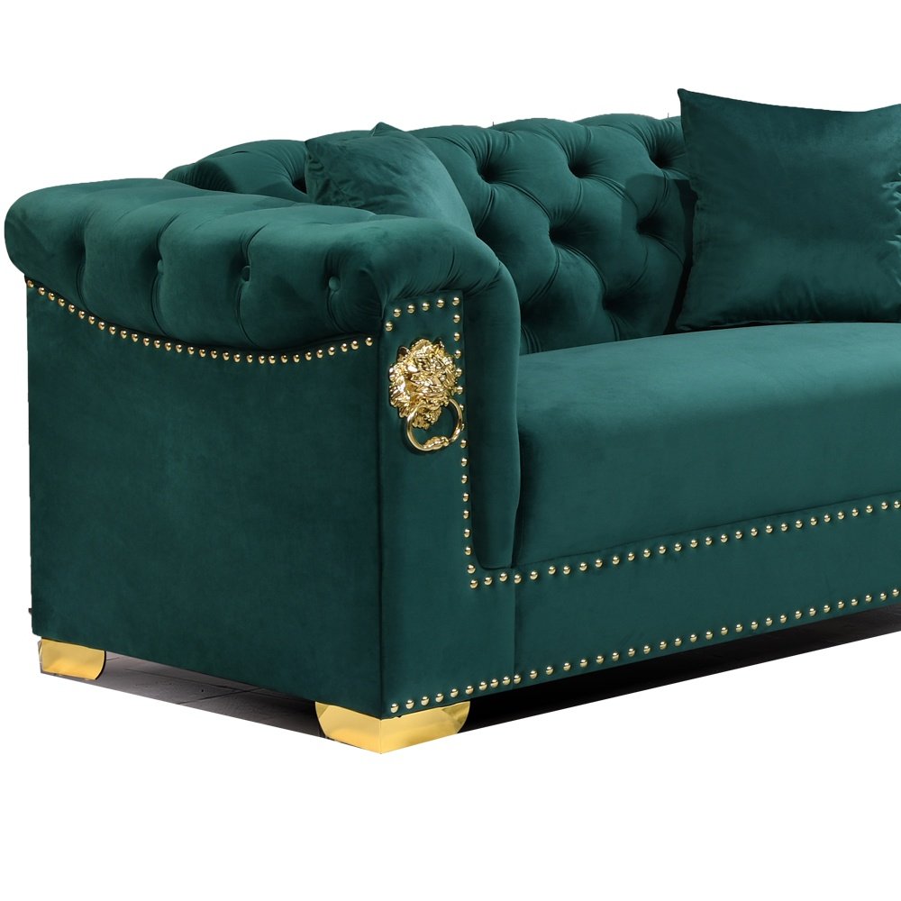 NOVA Nordic Classic Style Fabric Chesterfield Couch Set Tufted Velvet Loveseat Upholstered Living Room Sofas Furniture