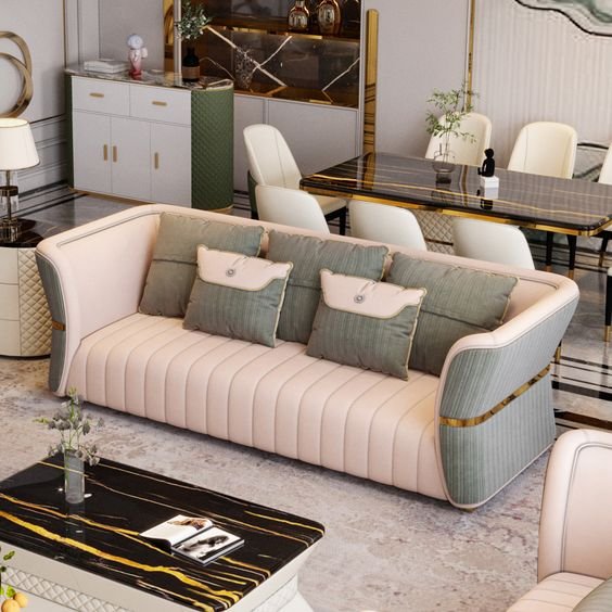 Factory Direct Luxury 1 4-Seater Suede Fabric Sofa Set Hotel Living Section Extendable Reclining Leather Bed Bedrooms Schools